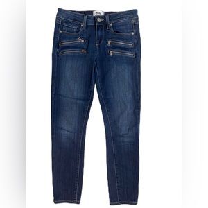 PAIGE skinny jeans. Double zipper embellishment.